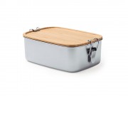 Ланч-бокс DAIKON из нержавеющей стали 304 с бамбуковой крышкой, серебристый/бежевый