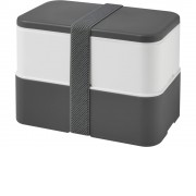 Двухслойный ланчбокс MIYO, серый/белый