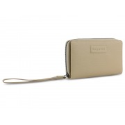 Кошелёк женский BUGATTI Elsa, с защитой RFID, песочного цвета, воловья кожа/полиэстер, 15,5х3х9,5 см