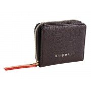 Кошелёк женский BUGATTI Ella, тёмно-коричневый, полиуретан, 12х3х10 см