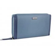 Кошелёк женский BUGATTI Sina, голубой, воловья кожа/полиэстер, 19х3х11 см