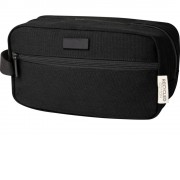 Косметичка Joey из холста, переработанного по стандарту GRS, объемом 3,5 л, сплошной черный