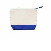 Косметичка DOEL из хлопка плотностью 280 г/м2, бежевый/синий