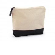 Косметичка DOEL из хлопка плотностью 280 г/м2, бежевый/черный