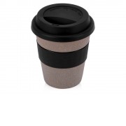 Стакан с силиконовой крышкой Cafe, черный