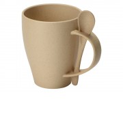 Пшеничная кружка Nina с ложкой, 300ml, бежевый