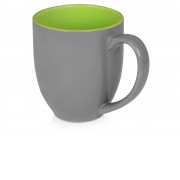 Кружка керамическая Gracy 450мл, серый/зеленое яблоко