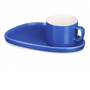 Чайная пара Brighton : блюдце овальное, чашка, коробка, синий