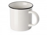 Кружка Countryside S с черным ободком, белая внутри, цветная снаружи, белый