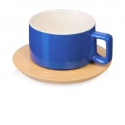 Набор чашка с бамбуковым блюдцем Sheffield, синий