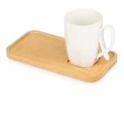 Чайная пара с бамбуковым блюдцем Deny, белый