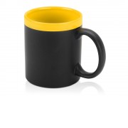 Кружка с покрытием для рисования мелом Да Винчи, черный/желтый
