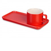 Чайная пара Bristol: блюдце прямоугольное, чашка, коробка, красный