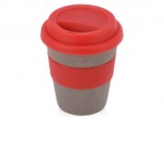 Стакан с силиконовой крышкой Cafe, красный