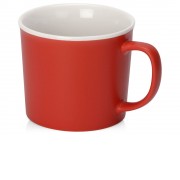 Матовая кружка Nancy 360 мл цветная снаружи, белая внутри, красный