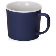 Матовая кружка Nancy 360 мл цветная снаружи, белая внутри, темно-синий