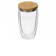 Стакан Batur с двойными стенками и бамбуковой крышкой, 450 мл