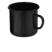 Кружка эмалированная с ободком, черная