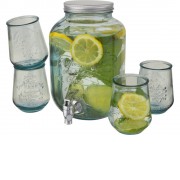 Набор из 5 предметов Jardim, изготовленных из переработанного стекла , прозрачный