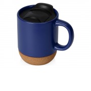 Кружка Denpasar с пробковым дном и крышкой, цветная с двух сторон, синий