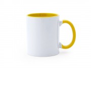 Кружка керамическая MANGO под сублимацию, 350 мл, белый/желтый