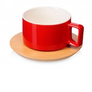 Набор чашка с бамбуковым блюдцем Sheffield, красный