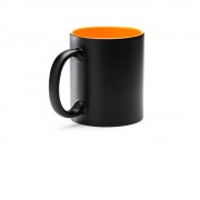 Кружка керамическая MACHA, 350 мл, черный/апельсин