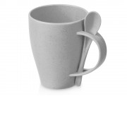 Пшеничная кружка Nina с ложкой, 300ml, серый Cool grey 7C