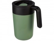 Кружка Nordia объемом 400 мл из переработанных материалов с двойными стенками, зеленый яркий