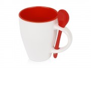 Кружка Авеленго с ложкой, красный