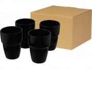 Staki подарочный набор из 4 кружек объемом 280 мл, которые устанавливаются друг на друга, черный