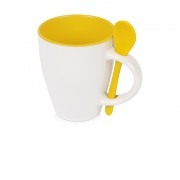 Кружка Авеленго с ложкой, белый/желтый
