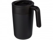 Кружка Nordia объемом 400 мл из переработанных материалов с двойными стенками, черный