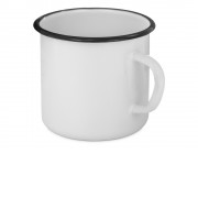 Кружка эмалированная с ободком, белая