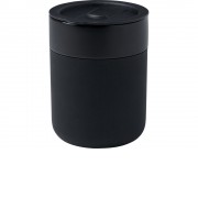 Java керамическая кружка емкостью 330 мл с силиконовой оберткой и пластиковой крышкой - сплошной черный