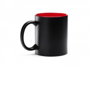 Кружка керамическая MACHA, 350 мл, черный/красный
