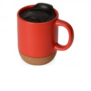 Кружка Denpasar с пробковым дном и крышкой, цветная с двух сторон, красный (P)