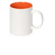 Кружка Sublime Color XL для сублимации 440мл, белый/оранжевый