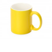 Матовая кружка Марко базовой формы, цветная снаружи, белая внутри, желтый