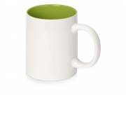 Кружка Sublime Color XL для сублимации 440мл, белый/зеленое яблоко