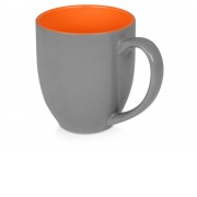 Кружка керамическая Gracy 450мл, серый/оранжевый
