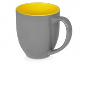 Кружка керамическая Gracy 450мл, серый/желтый