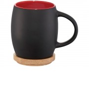 Керамическая чашка Hearth с деревянной крышкой-костером, черный/красный