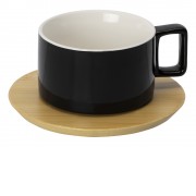 Набор чашка с бамбуковым блюдцем Sheffield, черный
