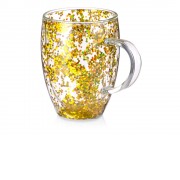 Кружка с двойными стенками с блестками, 360 мл, золотистый