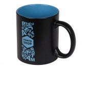 Кружка с покрытием для гравировки Subcolor BLK, черный/голубой