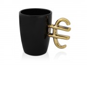 Кружка Евро, черный/золотистый (Р)