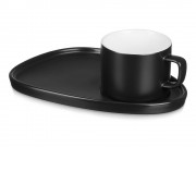 Чайная пара Brighton : блюдце овальное, чашка, коробка, черный
