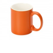 Матовая кружка Марко базовой формы, цветная снаружи, белая внутри, оранжевый
