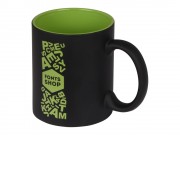 Кружка с покрытием для гравировки Subcolor BLK, черный/зеленое яблоко